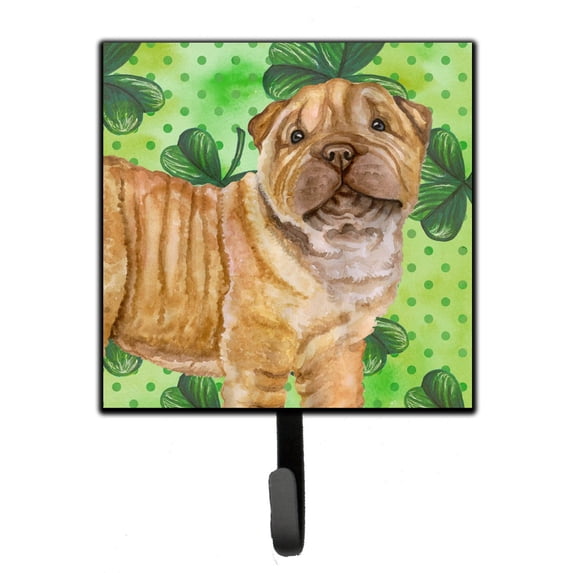 Shar Pei Puppy St Patricks Leash or Key Holder Green