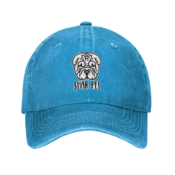 Shar Pei Unisex Adult Washed Denim Cotton Sport Outdoor Baseball Cap Adjustable Cowboy Baseball Hat