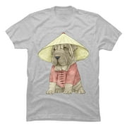 Shar pei Mens Athletic Heather Cream Graphic Tee - Design By Humans  L