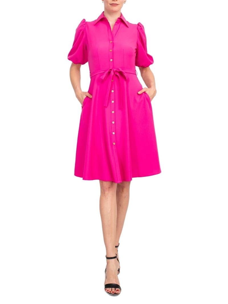 sharagano dress Sharagano Puff Sleeve Crepe Sheath Dress, Size 12