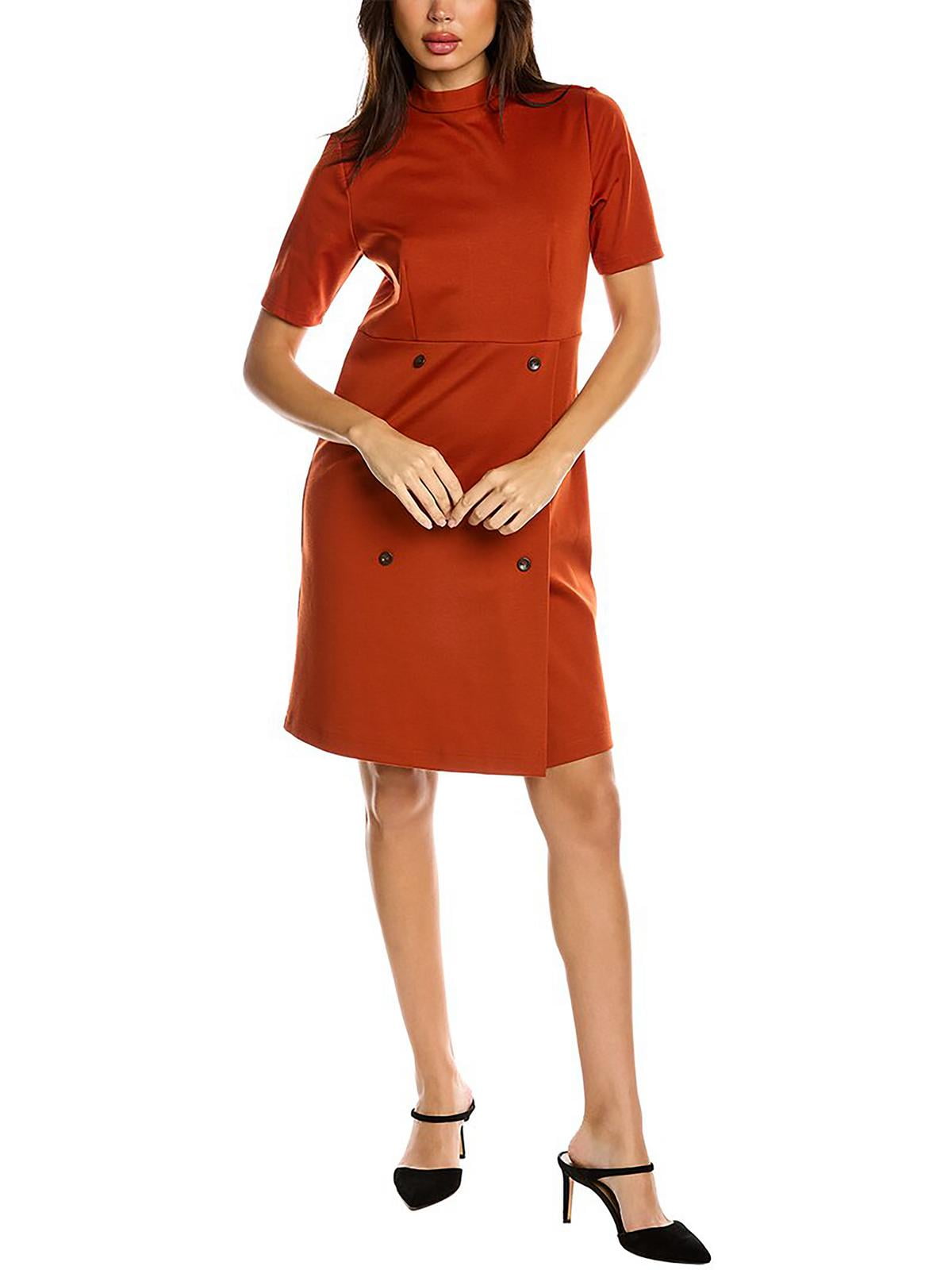 Sharagano Womens Pleated Mock Neck Sheath Dress - Walmart.com