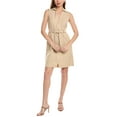thumbnail image 1 of Sharagano womens  Front Zip Shirtdress, 10, Brown, 1 of 3