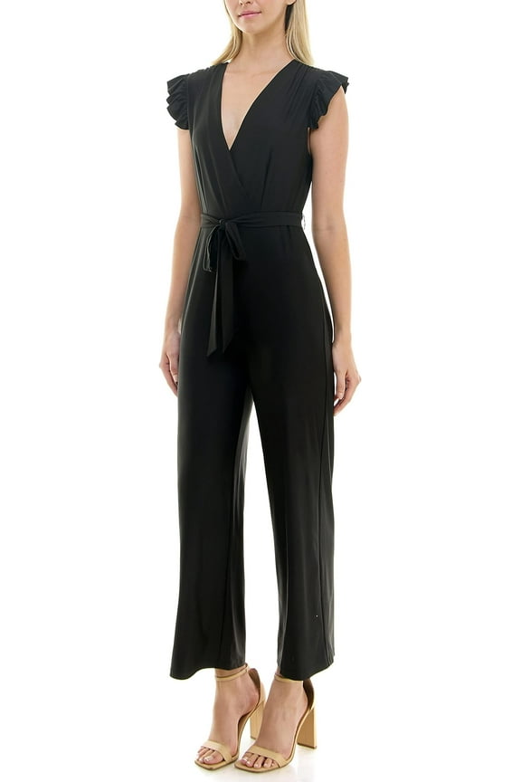 womens Monaco Stretch Ity Jumpsuit With Flutter SleeveJumpsuit