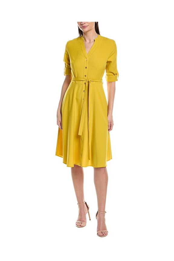 womens Short Sleeve Shirtdress, 8, Pink