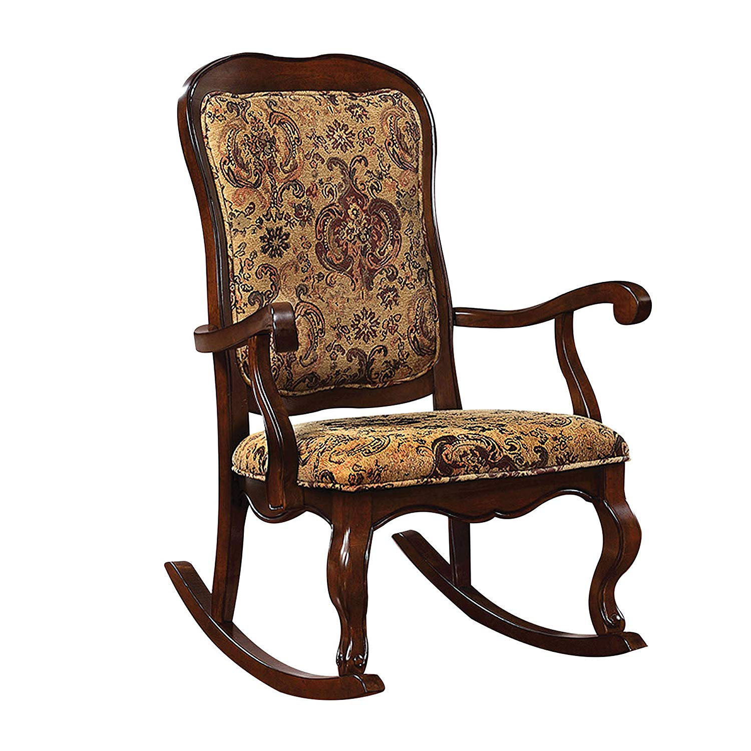 Sharan Rocking Chair Benjara Sharan Rocking Chair, Cherry Brown - Walmart.com