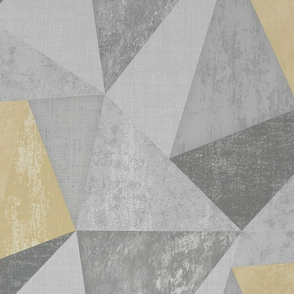 Shard Grey and Ochre Wallpaper