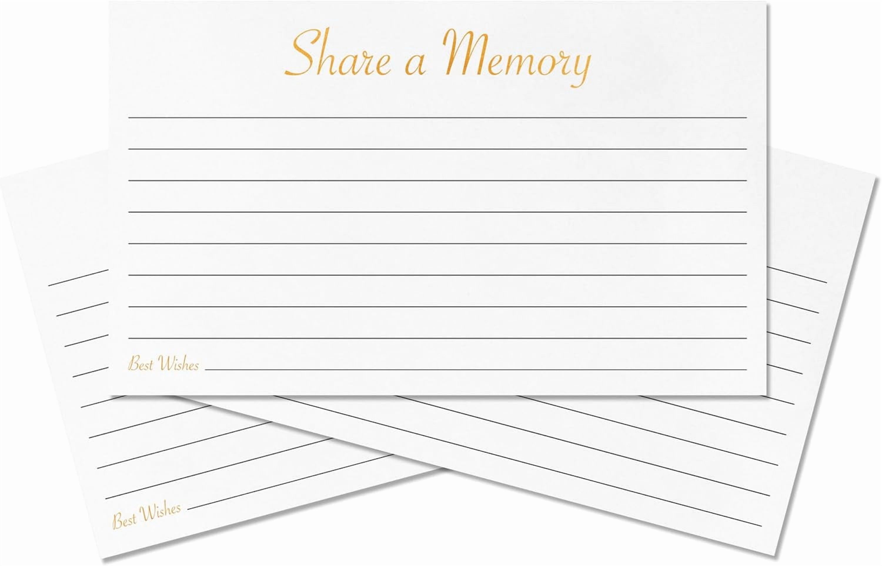 Share A Memory Cards for Funeral 3x5 inch | 50 Memorial Cards for Celebration of Life, Guest Book, Graduation, Retirement, Birthday, Party Game