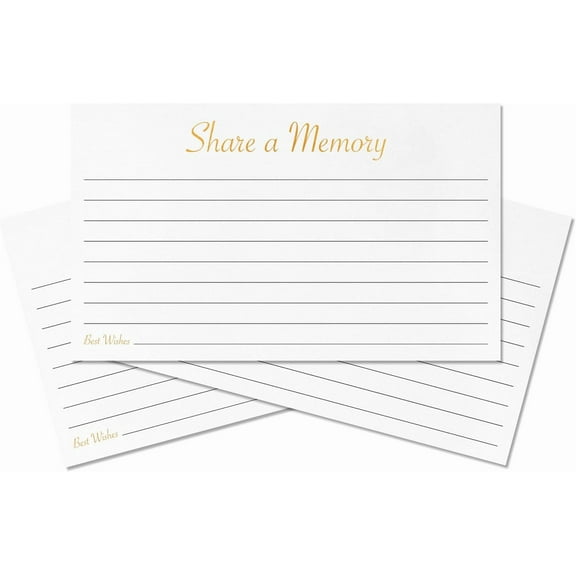 Share A Memory Cards for Funeral 3x5 inch | 50 Memorial Cards for Celebration of Life, Guest Book, Graduation, Retirement, Birthday, Party Game