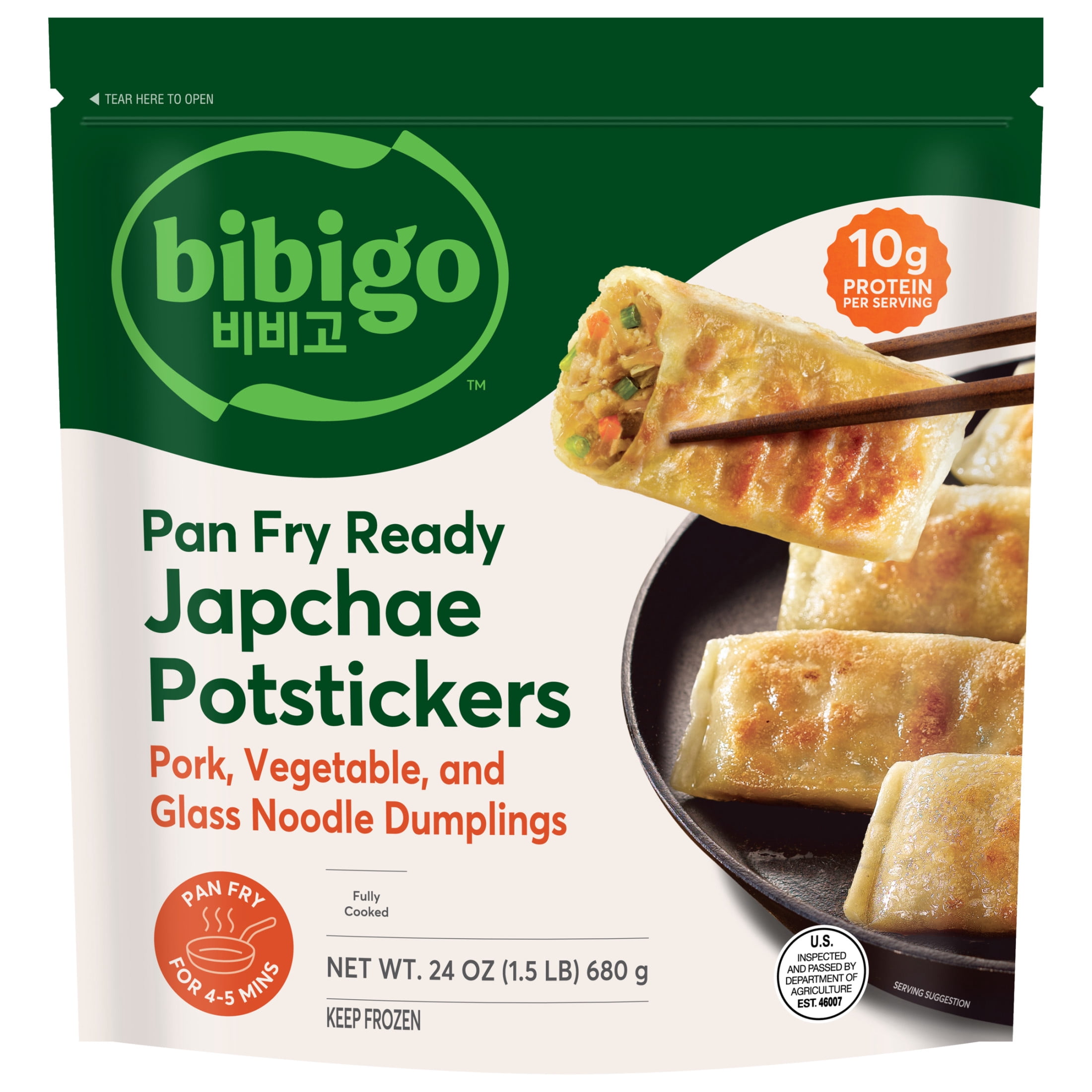 Bibigo Frozen Pork & Vegetable Japchae Potstickers, 24.0 oz