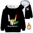 thumbnail image 1 of Share the Love Girls' Hoodie Boys' Pure Cotton Double Layer Plush Thickened Non Inverted Zipper cardigan Cotton Jacket, Suitable for Children Aged 5-12, 1 of 3