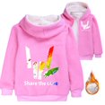 thumbnail image 1 of Share the Love Girls' Hoodie Boys' Pure Cotton Double Layer Plush Thickened Non Inverted Zipper cardigan Cotton Jacket, Suitable for Children Aged 5-12, 1 of 3