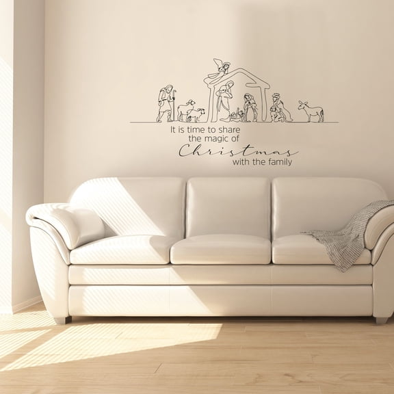 Share Magic Christmas Quote Nativity Scene Holiday Seasons Merry Christmas Santa Claus Quotes Vinyl Design Wall Sticker Art Decal Boys Girls Room Bedroom Decors Stickers Decoration Size (6x10 inch)