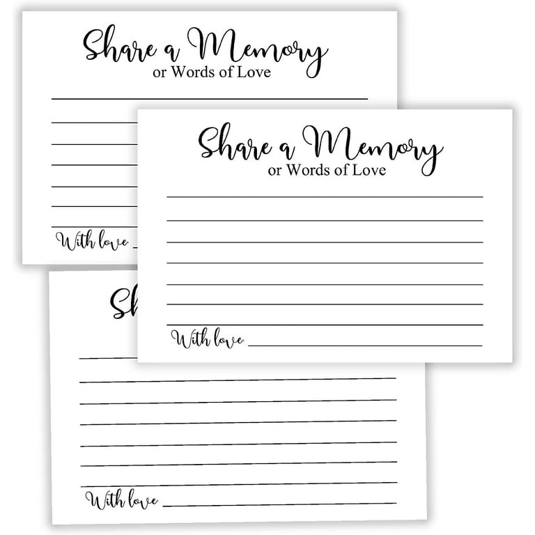 share-a-memory-cards-funeral-guest-book-memory-card-for-celebration-of-life-graduation-wedding-retirement-going-away-party-pack-of-50-4x6-inch-walmart-com