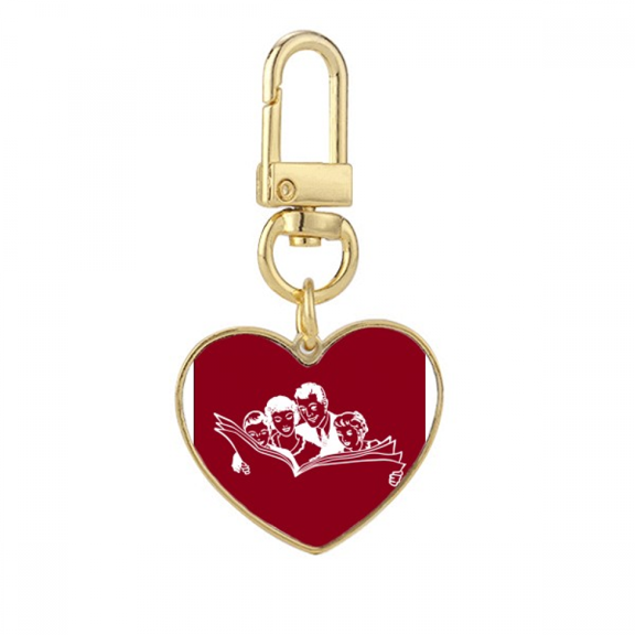 Share Newspapers Around Read Gold Heart Keychain Metal Keyring Holder