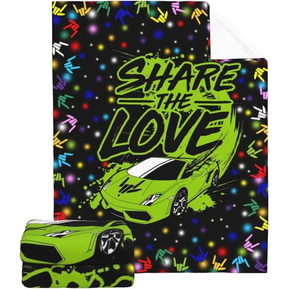 Share The Flannel Love Fleece Throw Blanket Lightweight Warm Air Conditioning Blanket for Kids Adults Bedding Living Room Couch Sofa 50"x40"