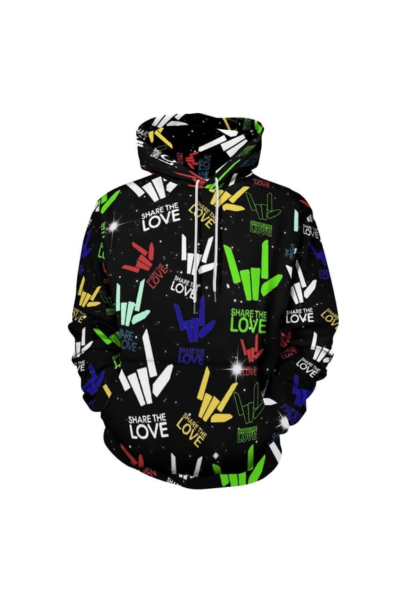 Share The Love Adult Sweater Pullover Sweatshirt Hoodies Long Sleeve Hooded Jackets Men Women