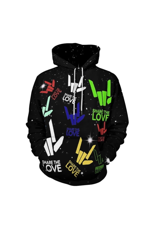 Share The Love Adult Sweater Pullover Sweatshirt Hoodies Long Sleeve Hooded Jackets Men Women