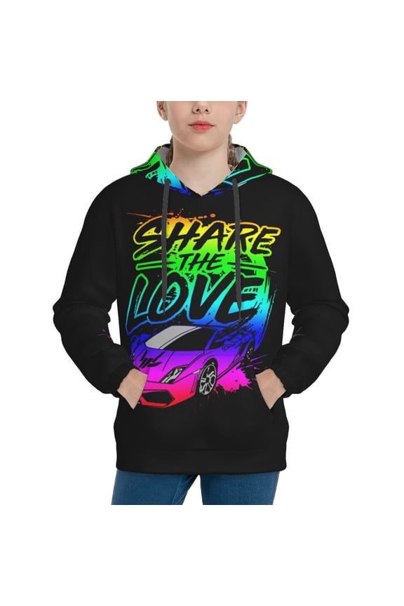 Share The Love Hoodies Sweatshirts Long Sleeve Sweaters Outfits Pullover Clothes Boys Girls Top