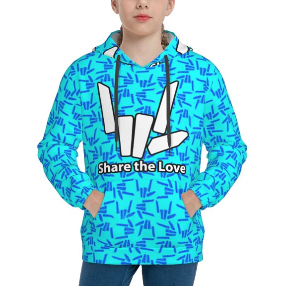 Share The Love Hoodies Sweatshirts Long Sleeve Sweaters Outfits Pullover Clothes Boys Girls Top
