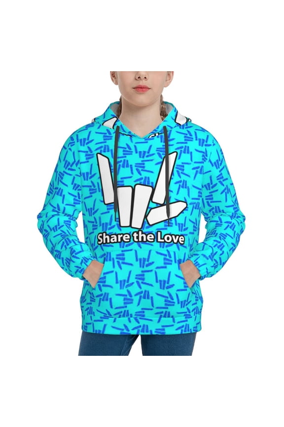 Share The Love Hoodies Sweatshirts Long Sleeve Sweaters Outfits Pullover Clothes Boys Girls Top
