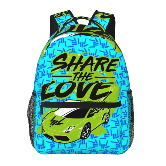 Share The Love Casual Backpack Lightweight Daypack Laptop Shoulders Bag Travel Hiking Camping