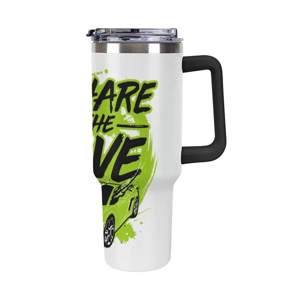 Share The Love Stephen 40oz Large Capacity Car Cup Tumbler with Handle And Straw Lid, Insulated Stainless Steel Double Wall Vacuum Travel Mug, Leak-proof Large Capacity Car Cup,Cupholder Friendly
