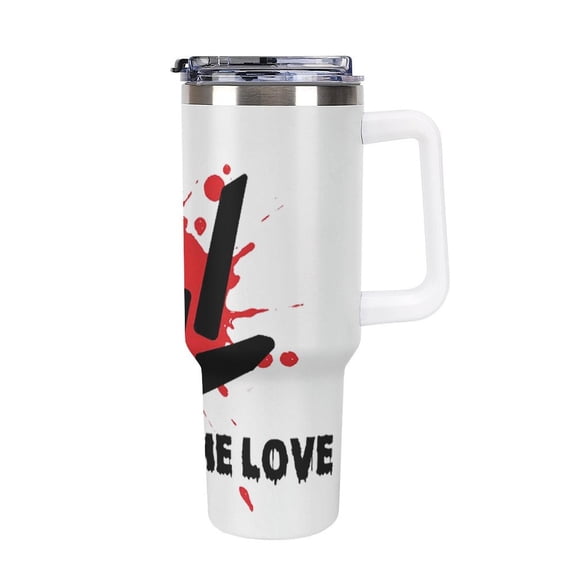 Share The Love Stephen 40oz Large Capacity Car Cup Tumbler with Handle And Straw Lid, Insulated Stainless Steel Double Wall Vacuum Travel Mug, Leak-proof Large Capacity Car Cup,Cupholder Friendly