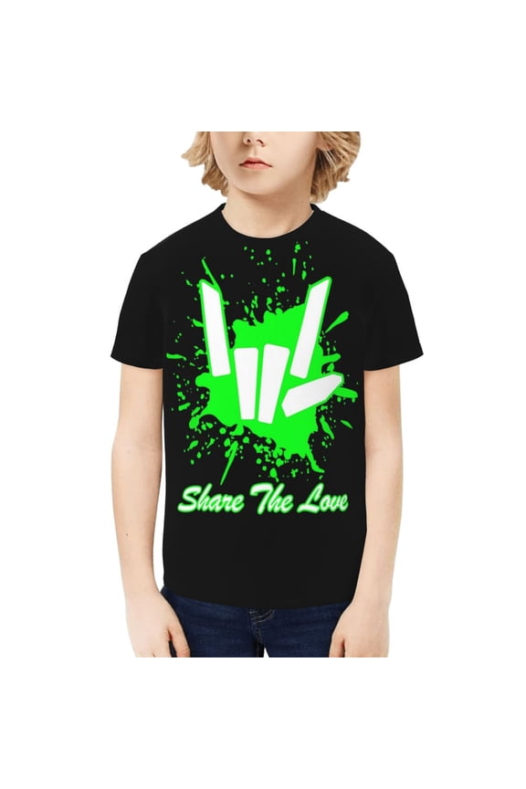 Share The Love Youth T-shirt Graphic Short Sleeve Top Shirts Tees for Boys Girls