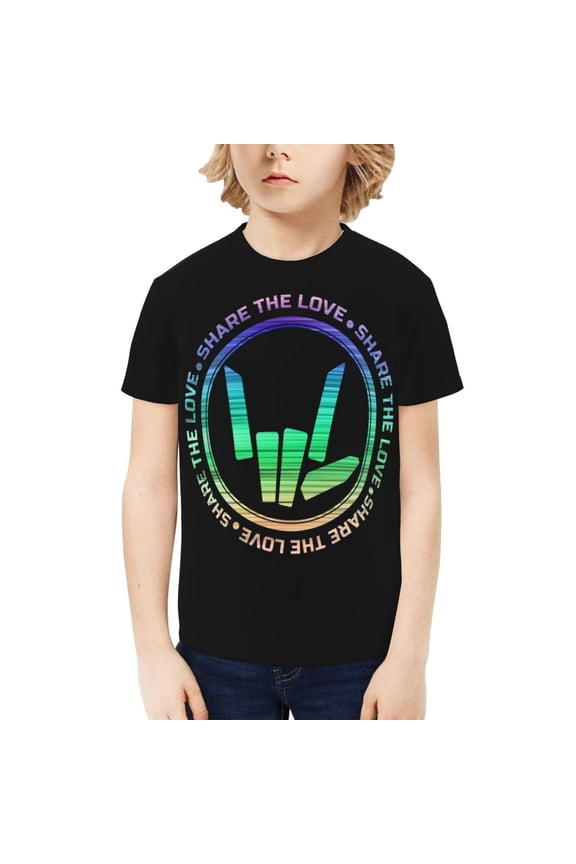 Share The Love Youth T-shirt Graphic Short Sleeve Top Shirts Tees for Boys Girls