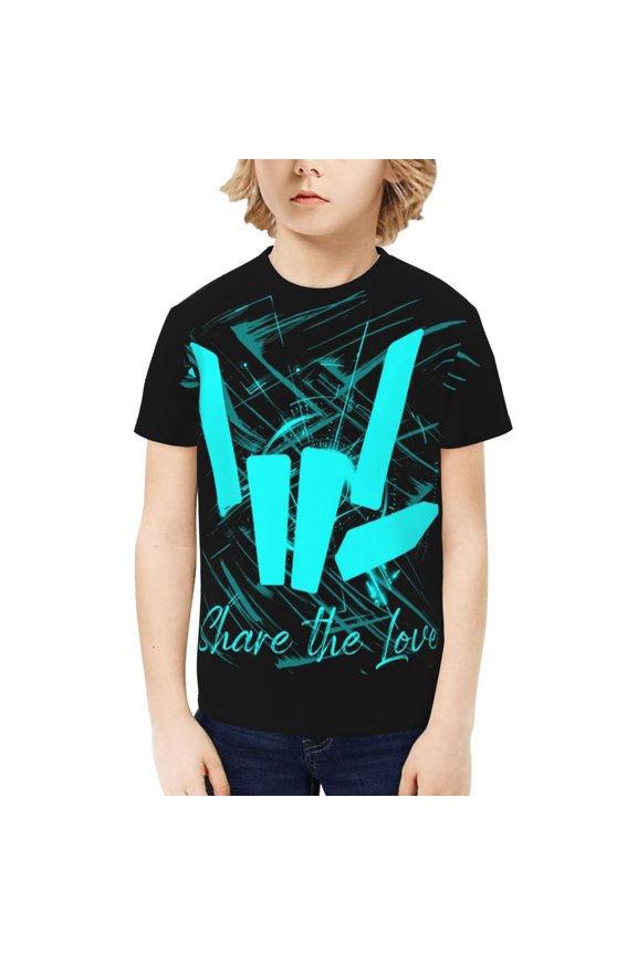 Share The Love Youth T-shirt Graphic Short Sleeve Top Shirts Tees