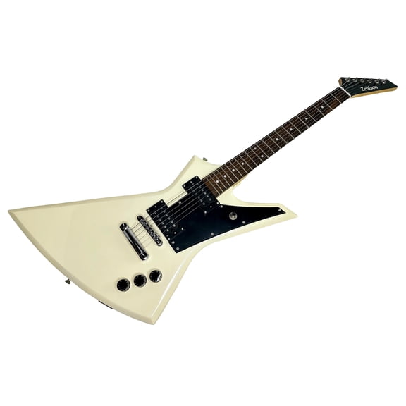 Share Zenison White Electric 6 String Right Handed Hard Rock Heavy Metal Style