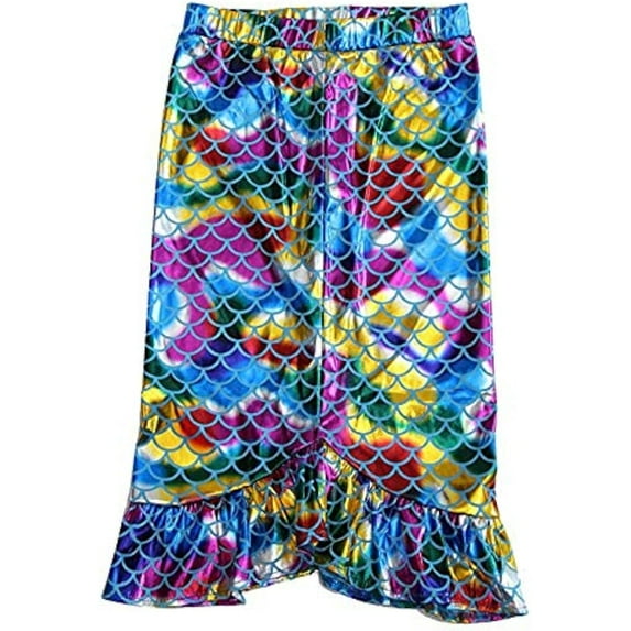 Share n' Smiles Girls Ruffle Mermaid Blue Rainbow Skirt, X-Small 2-3 Years