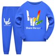thumbnail image 1 of Share the Love Girls' Pajamas Boys' Long Sleeve Cartoon Youth Casual Fashion Pajama Set Suitable for 6-13 Years Old, 1 of 5