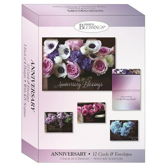 Shared Blessings-Anniversary Blessings Boxed Card - Pack of 12