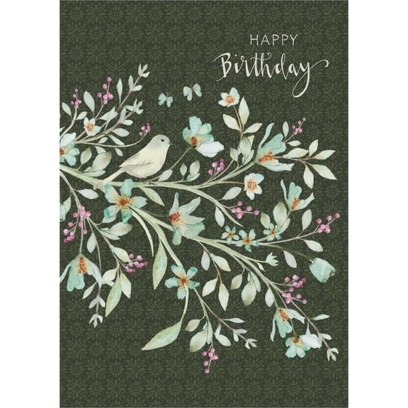 Shared Blessings Christian Birthday Greeting Card for Her with KJV Scripture, 1 Count, Butterflies and Birds Religious Bday Cards