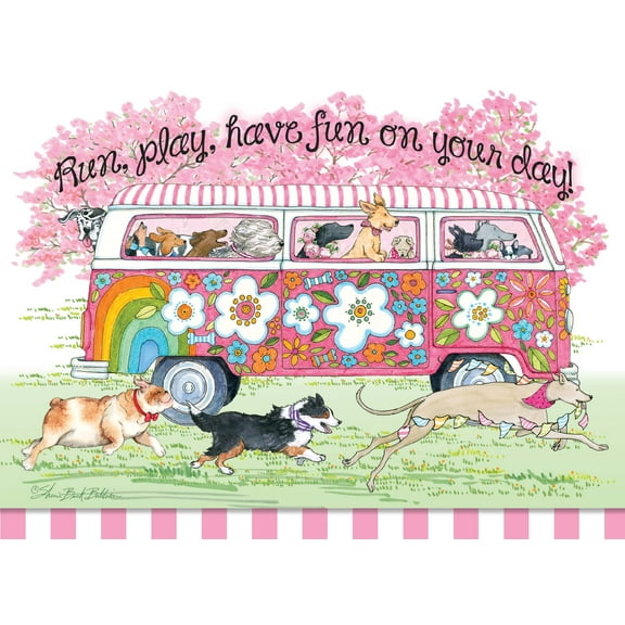 Shared Blessings Dogs 1 Count Religious Birthday Card for Kids, Christian Scripture KJV Bible Verse, Envelope Included