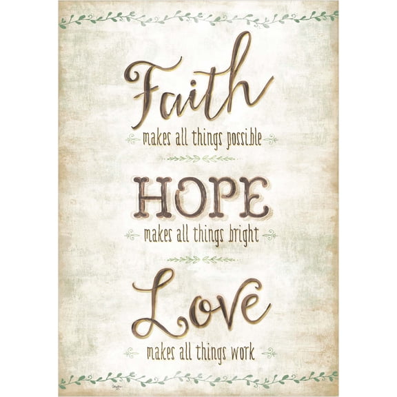 Shared Blessings Faith Hope Love 1 Count Religious Ministry Appreciation Card, KJV Scripture Bible Verse, Envelope Included