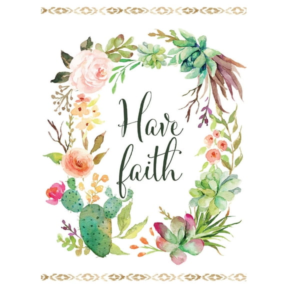 Shared Blessings Floral Wreath 1 Count Religious Encouragement Get Well Card, KVJ Scripture, Envelope Included