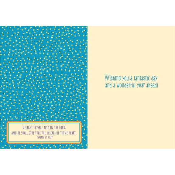 Shared Blessings Happy Birthday Stripes Card, 1 Count Faith-Based Birth Day Greetings with KJV Scripture and Envelope