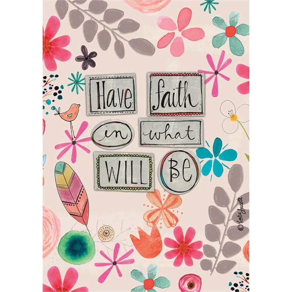 Shared Blessings Have Faith Christian Thinking of You Greeting Card with KJV Scripture, 1 Count, Floral Religious Encouragement Greetings