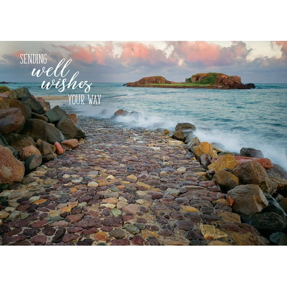 Shared Blessings Journey 1 Count Religious Get Well Card, KVJ Scripture, Envelope Included