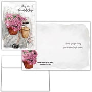 Shared Blessings Joy in Friendship Greeting Card with KJV Scripture, 5x7 Inch Christian Watercolor Cards with Envelope