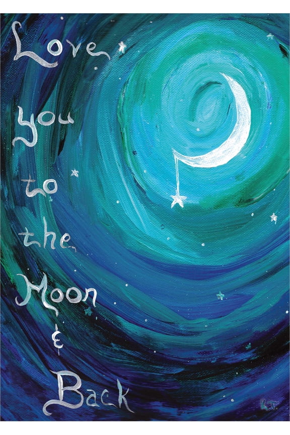 Love You to the Moon and Back 1 Count Christian Anniversary Card, Religious NIV Scripture, Envelope Included