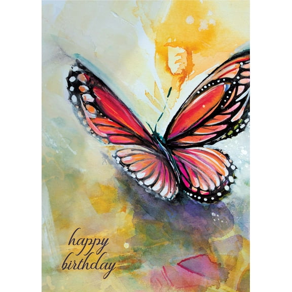 Shared Blessings Mariposa Butterfly 1 Count Religious Birthday Card, Christian KJV Scripture Bible Verse, Envelope Included