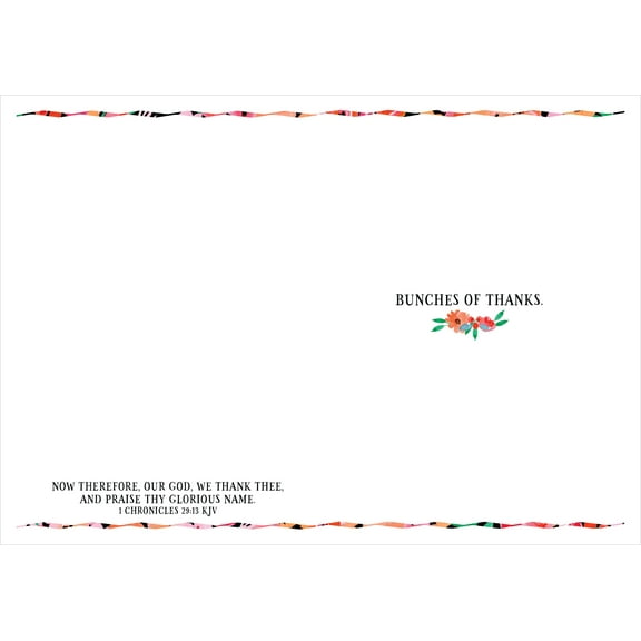 Shared Blessings Merci Beaucoup 1 Count Religious Thank You Card, Floral Christian Thanks with KJV Scripture