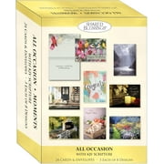 Shared Blessings Moments All Occasion 24 Boxed Greeting Cards with KJV Scripture and Envelopes