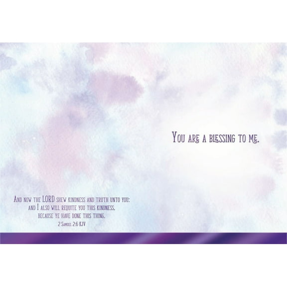 Shared Blessings Purple Blessing 1 Count Religious Thank You Card with KJV Scripture Bible Verse