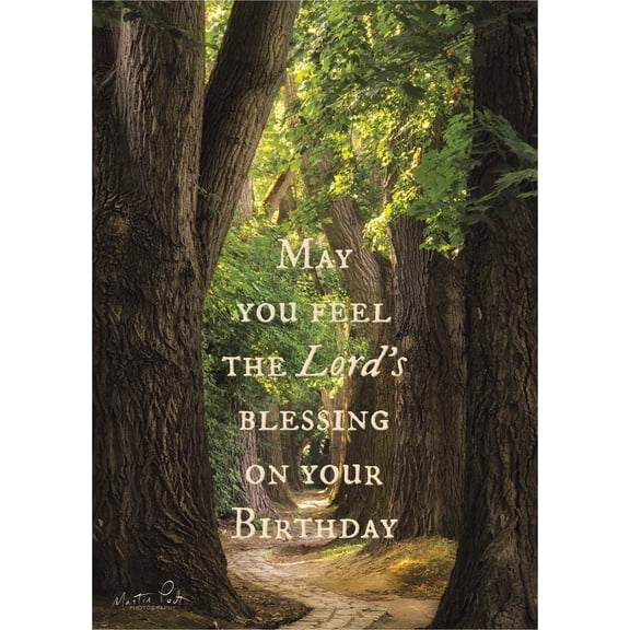 Shared Blessings Religious Birthday Card for Men with KJV Scripture, 1 Count, Summer Delight Forest Path Christian Bday Cards