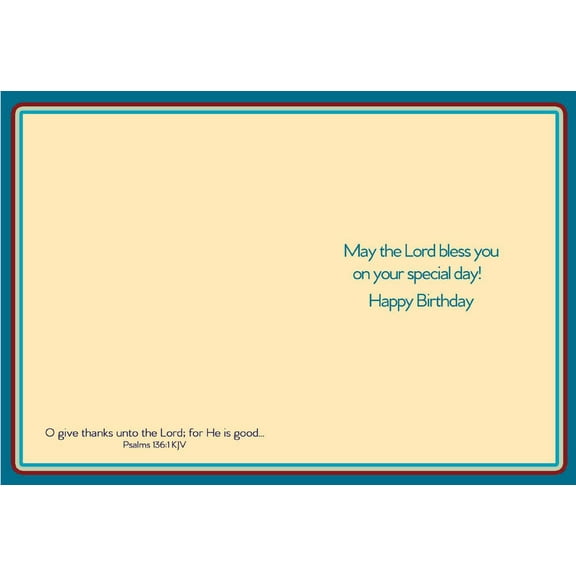 Shared Blessings Religious Happy Birthday Card Stripes Design 1 Count Faith-Based Birth Day Greetings with KJV Scripture Psalms Bible Verse