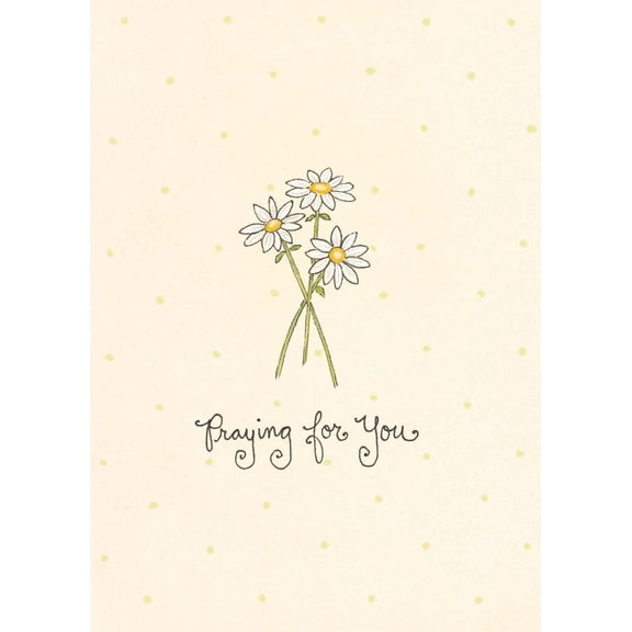 Shared Blessings Simple Daisy 1 Count Religious Praying for You Card, KJV Scripture Inside, Religious Get Well Encouragement, Envelope Included